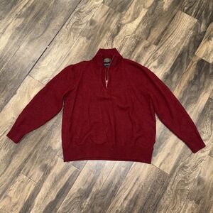 Pendleton Washable Wool 1/4‎ Zip Pullover Burgundy Boys Size Youth XL
